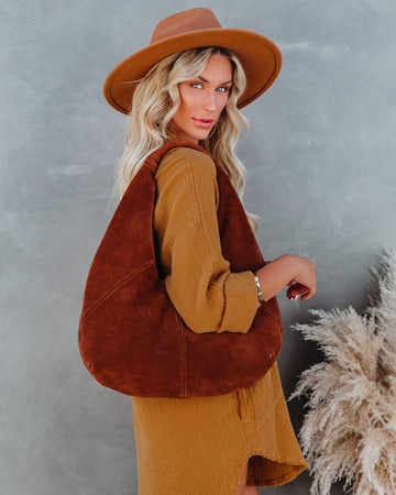Mozzy Suede Shoulder Bag - Tan