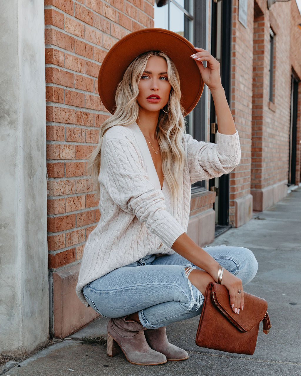 Musa Button Front Cable Knit Cardigan