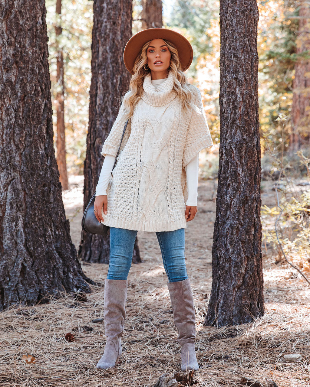 Nana Cable Knit Poncho Sweater