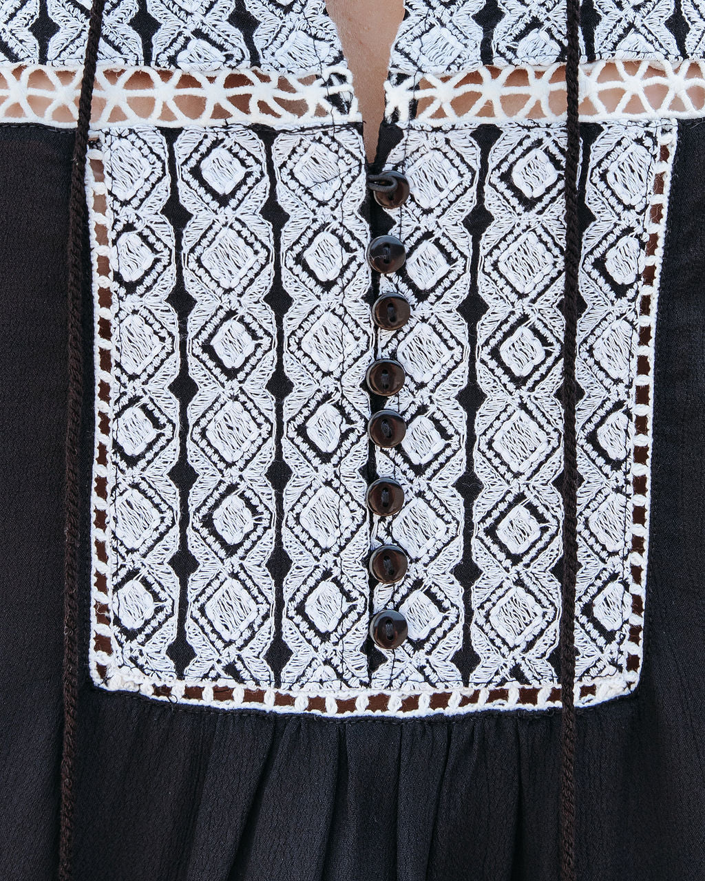 Napa Embroidered Tassel Top