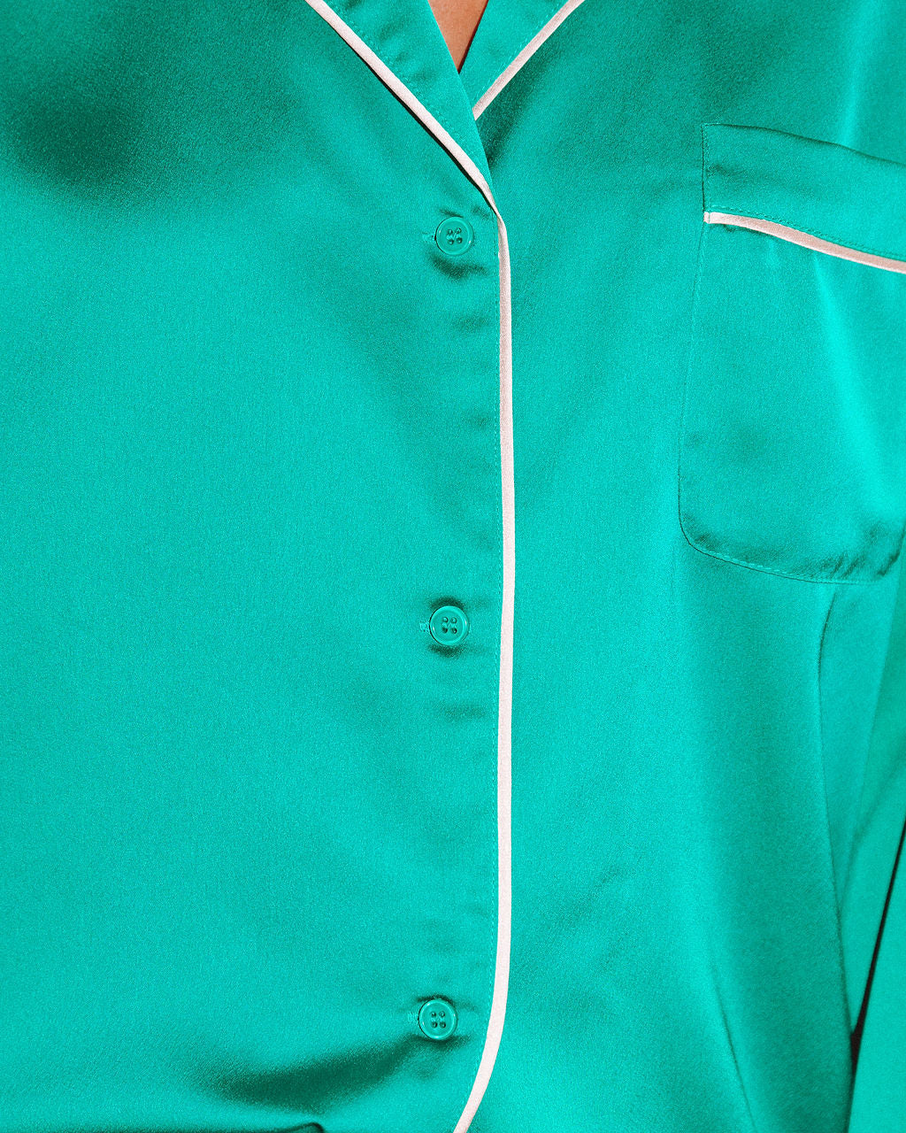 Nicolita Satin Button Down Blouse - Teal