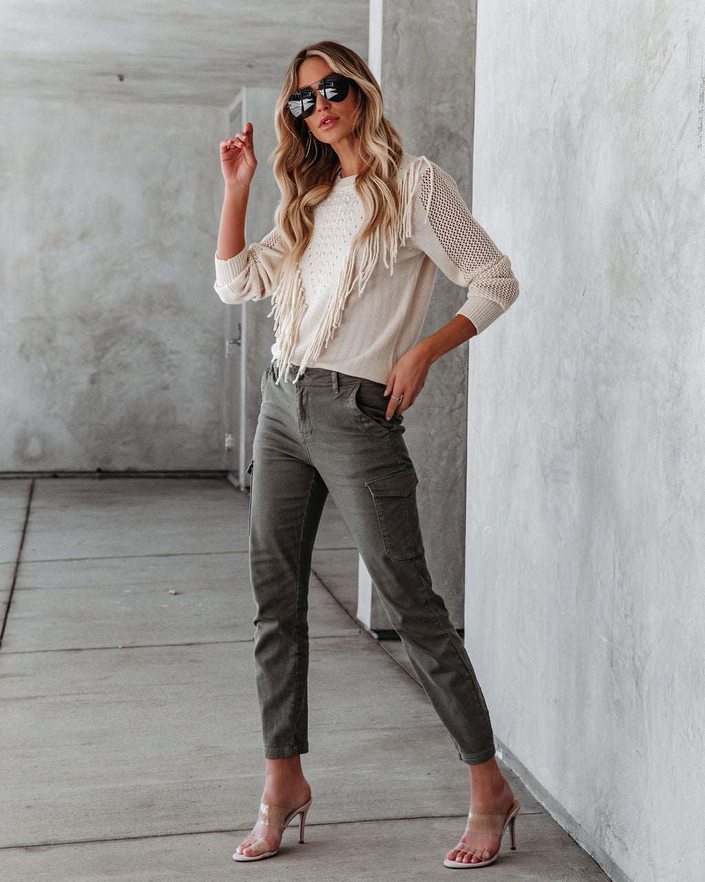 Nigel Fringe Knit Sweater - Ivory