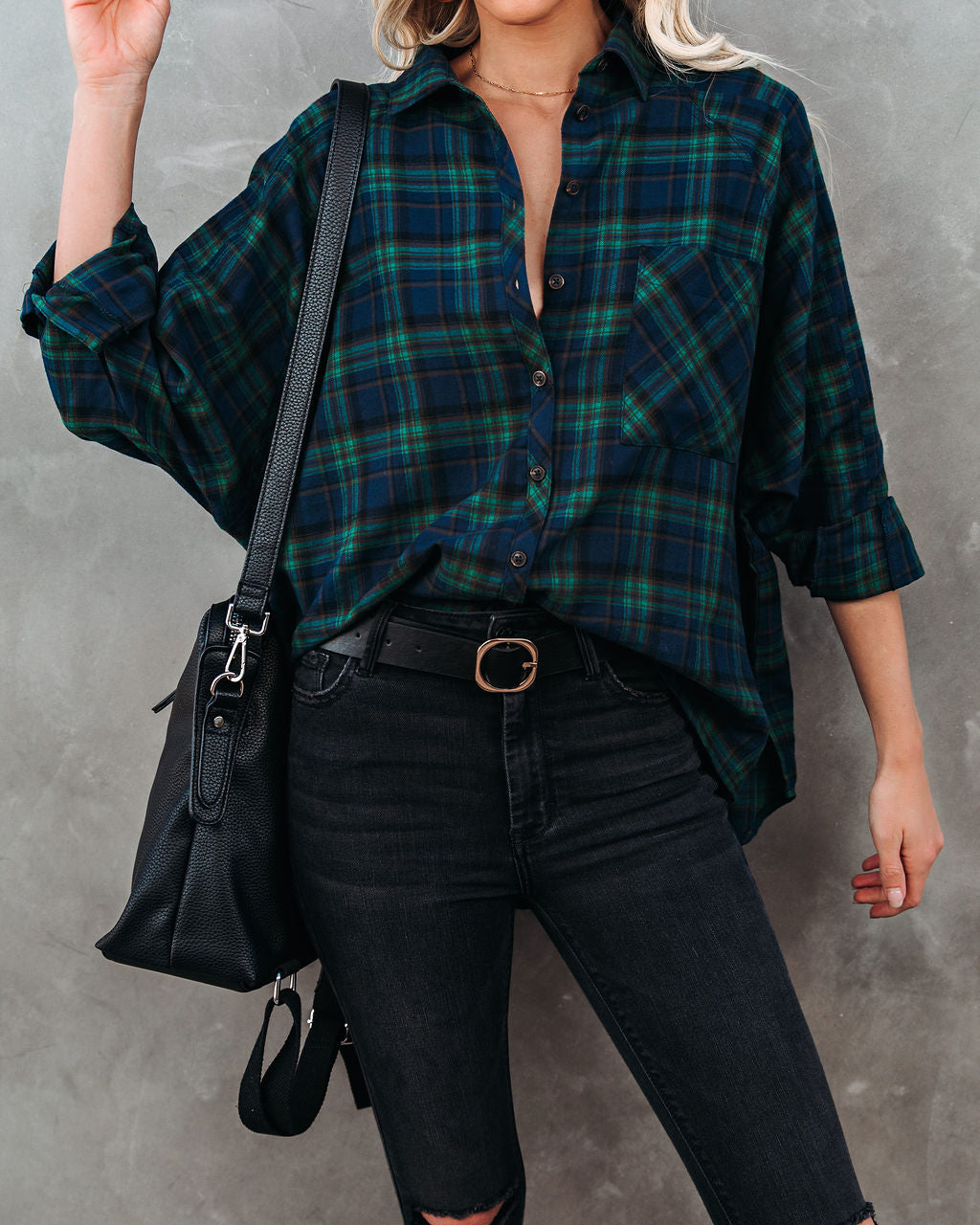Norwalk Cotton Plaid Button Down Top