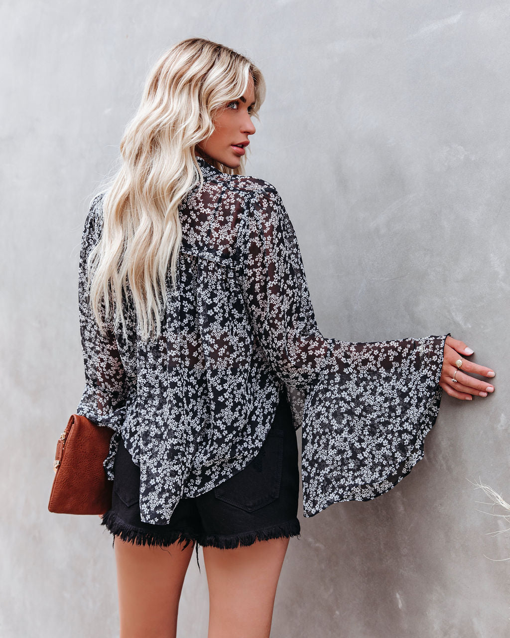 Nova Printed Bell Sleeve Blouse