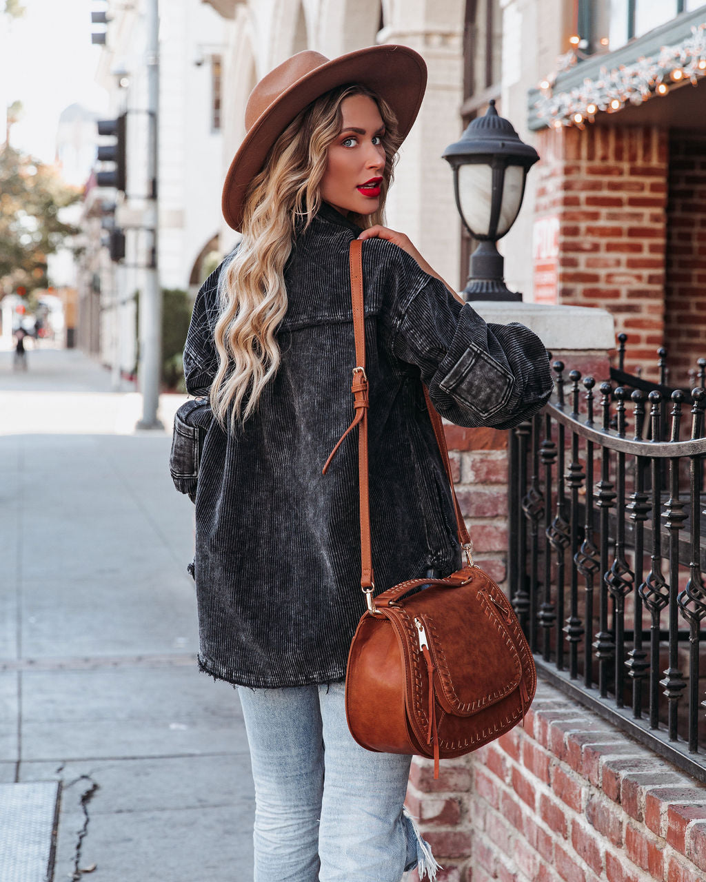 Omri Cotton Pocketed Corduroy Shacket - Faded Black