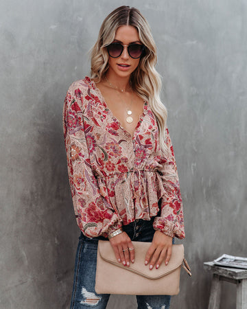 Ortega Adjustable Printed Blouse