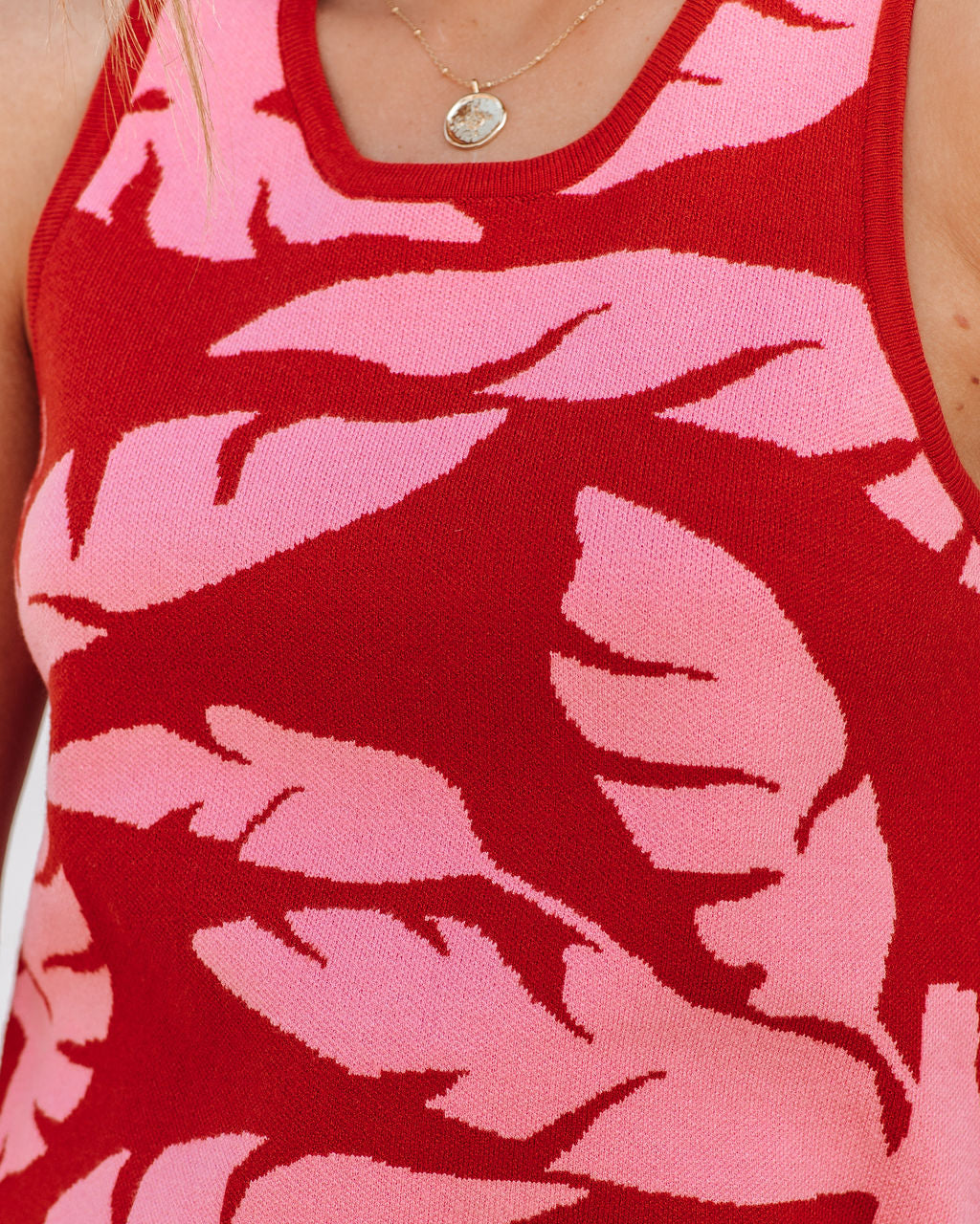 Palmetto Crop Knit Tank - Rust