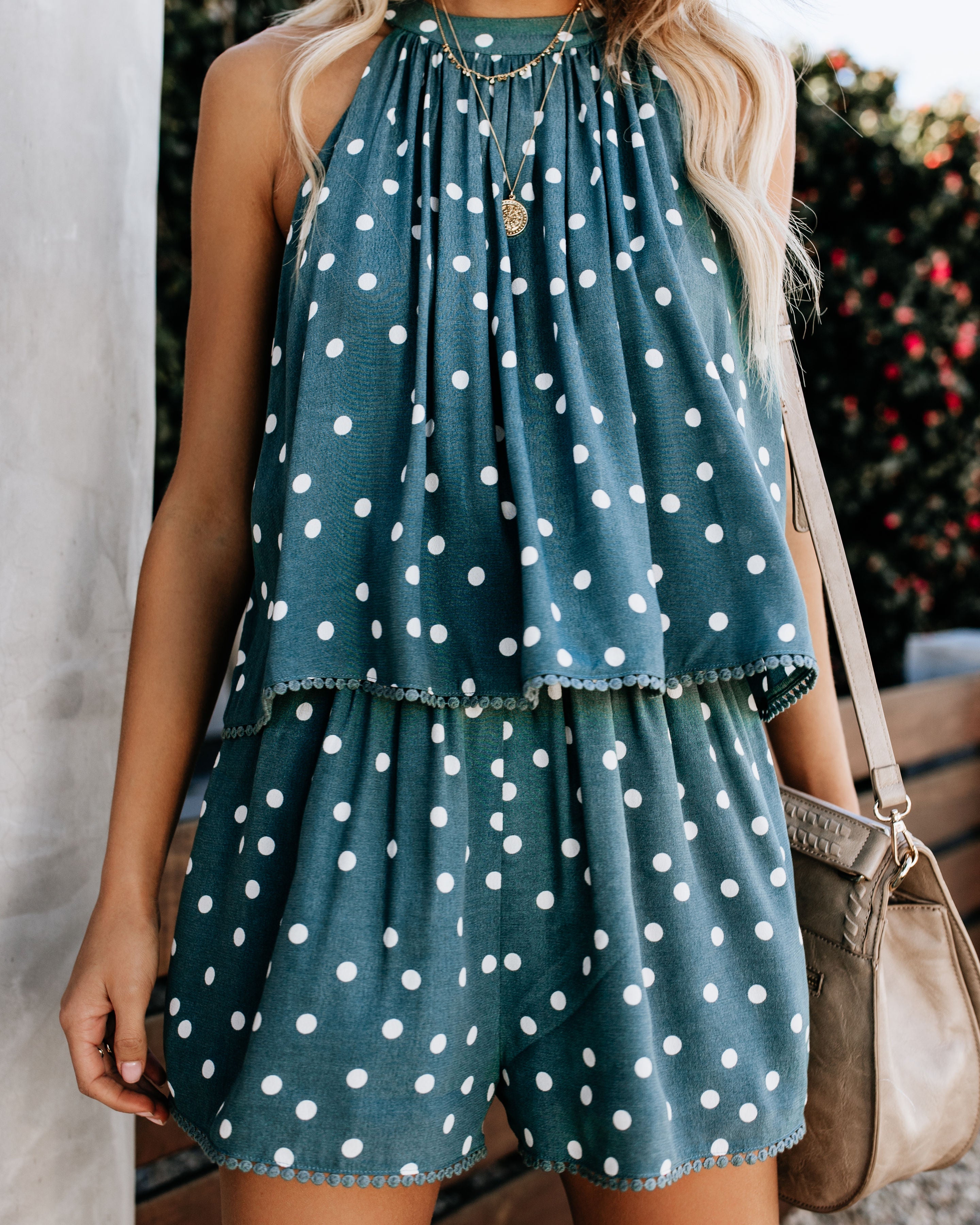 Paloma Halter Polka Dot Romper