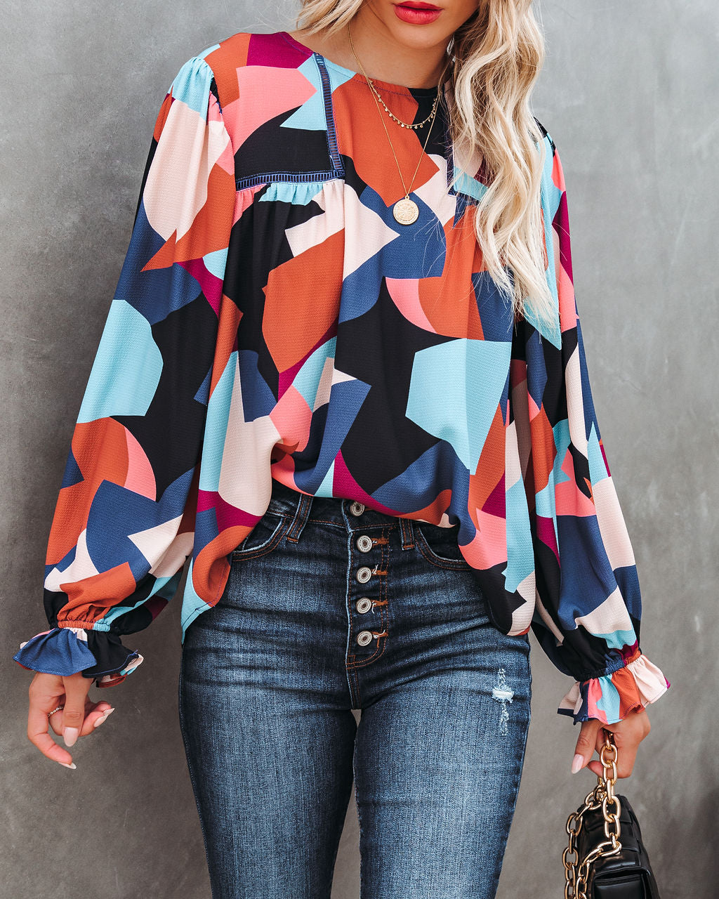 Parson Abstract Print Blouse