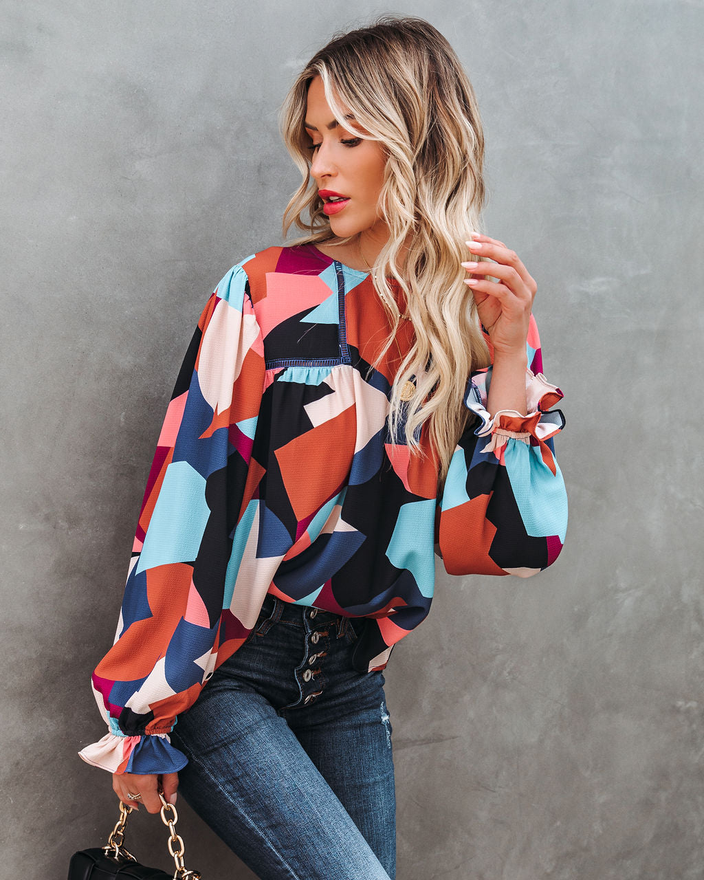 Parson Abstract Print Blouse