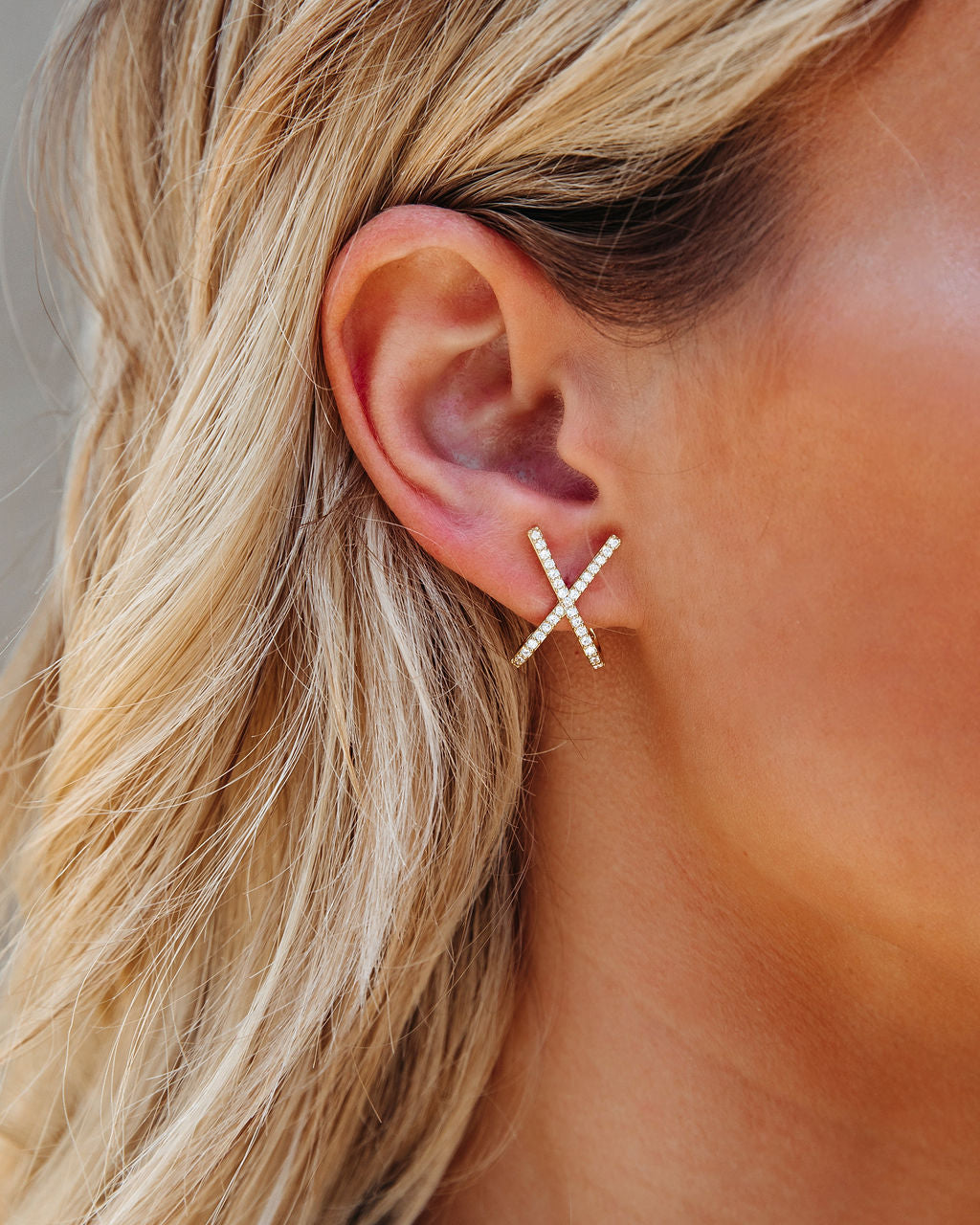 Pave Criss Cross Studs