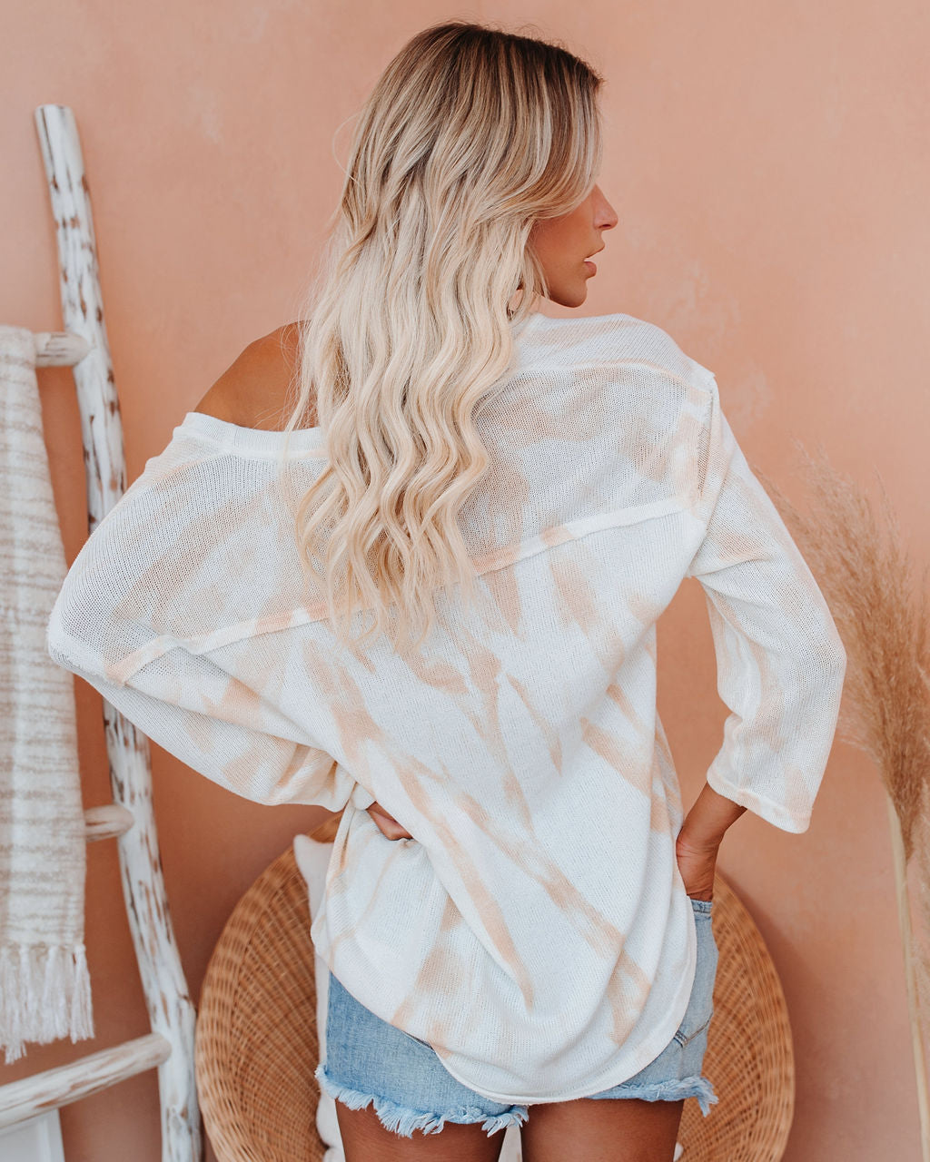 Peaches Tie Dye Knit Top