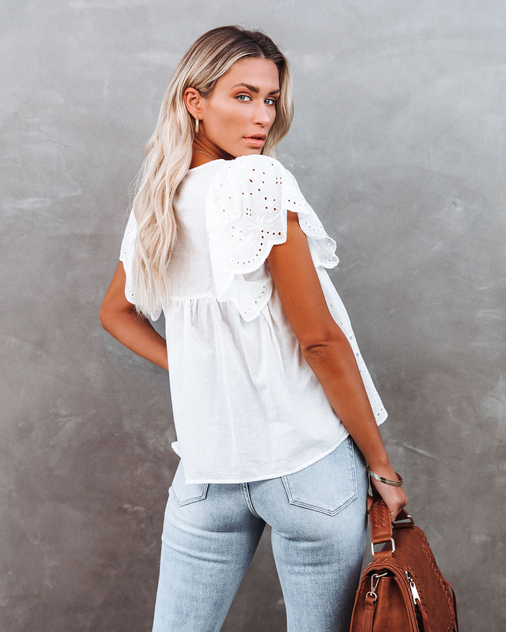 Persephone Cotton Eyelet Babydoll Top