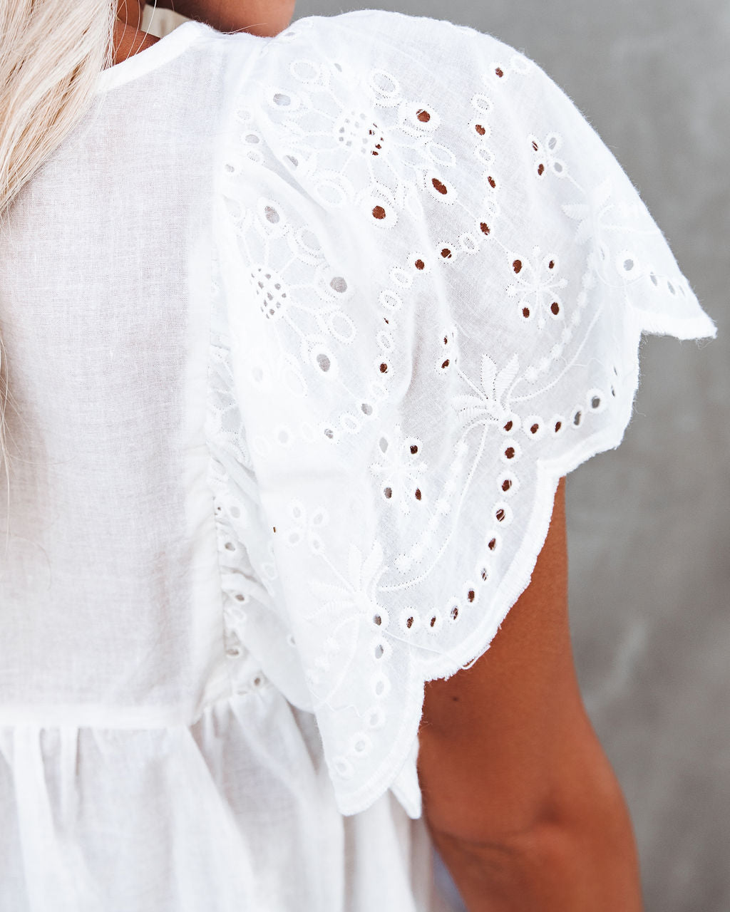 Persephone Cotton Eyelet Babydoll Top