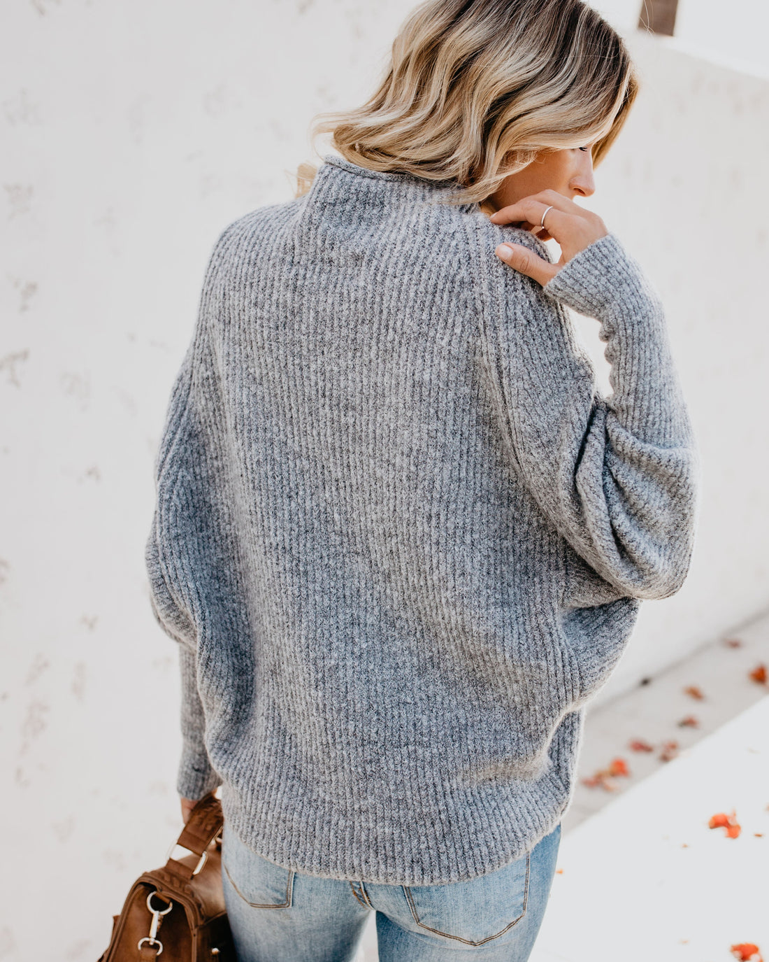 Roasty Toasty Mock Neck Sweater - Heather Grey