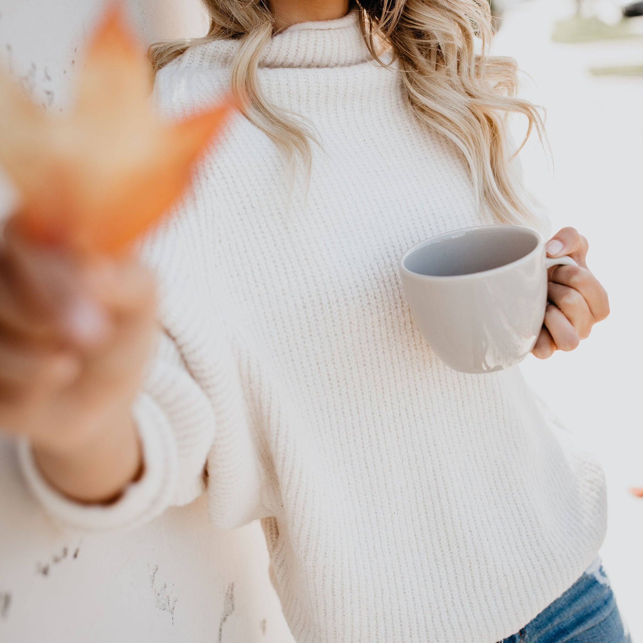 Roasty Toasty Mock Neck Sweater - Ivory