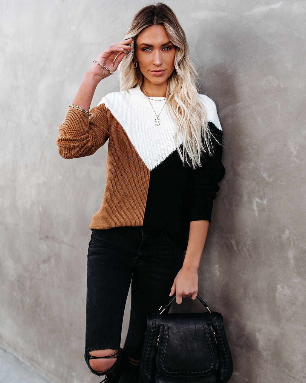 Rockridge Cotton Blend Colorblock Sweater