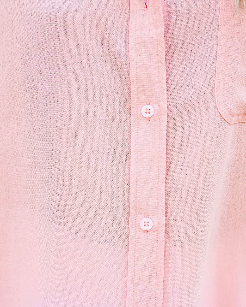 Royce Cotton Button Down Top - Baby Pink