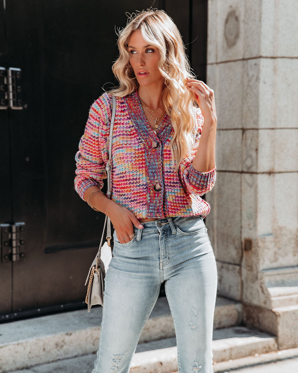 Rubicon Button Front Multi Knit Cardigan