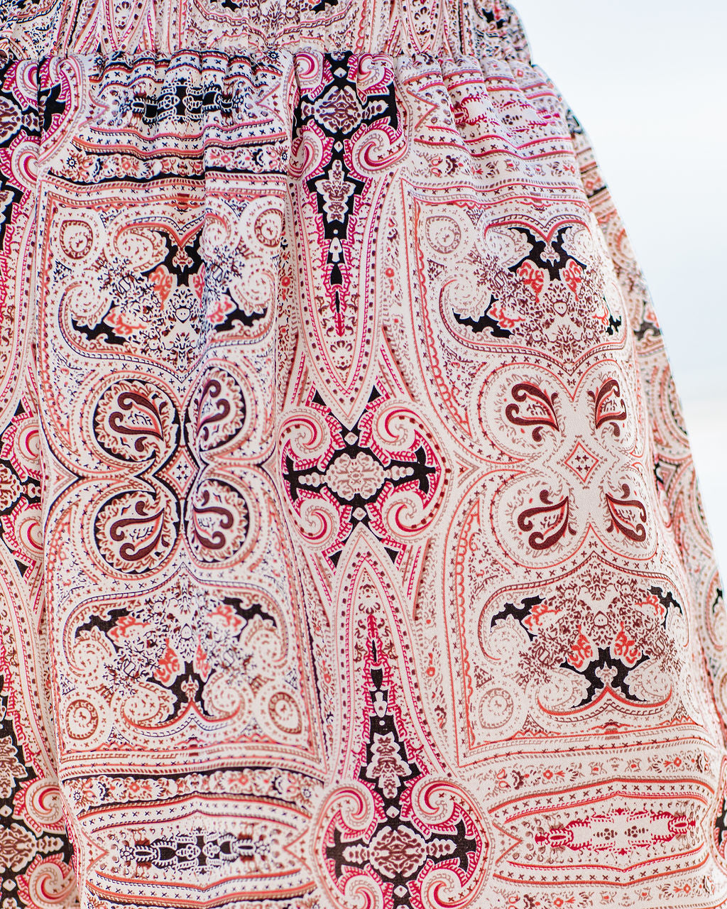 Seascape Satin Paisley High Rise Shorts - Pink Multi