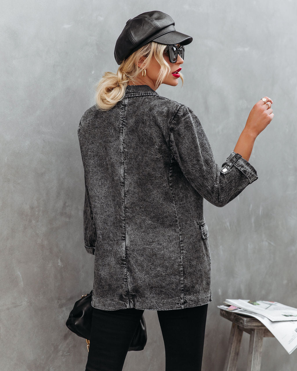 Seattle Cotton Pocketed Acid Wash Blazer