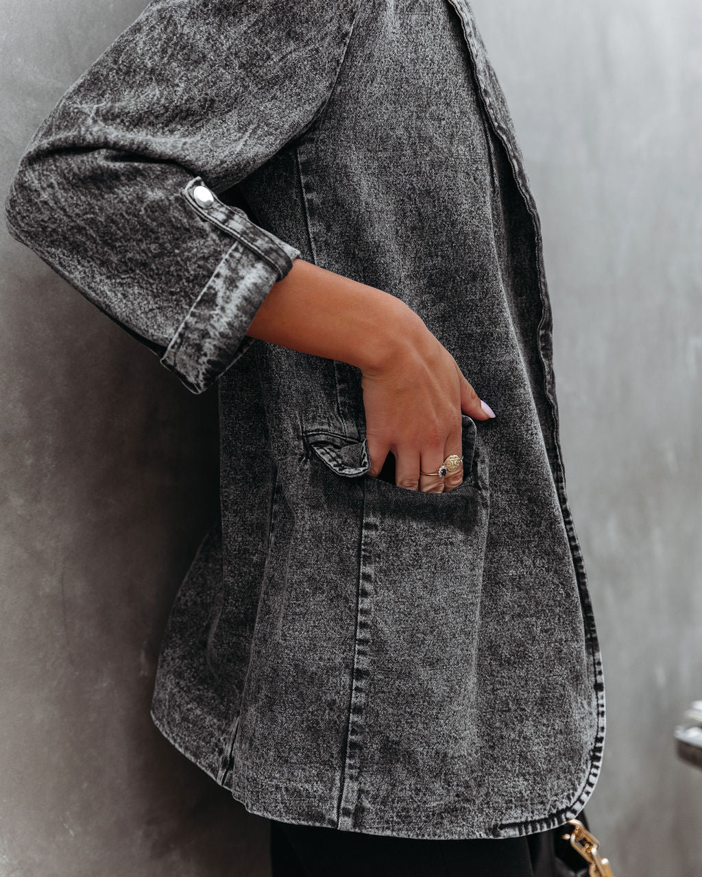Seattle Cotton Pocketed Acid Wash Blazer
