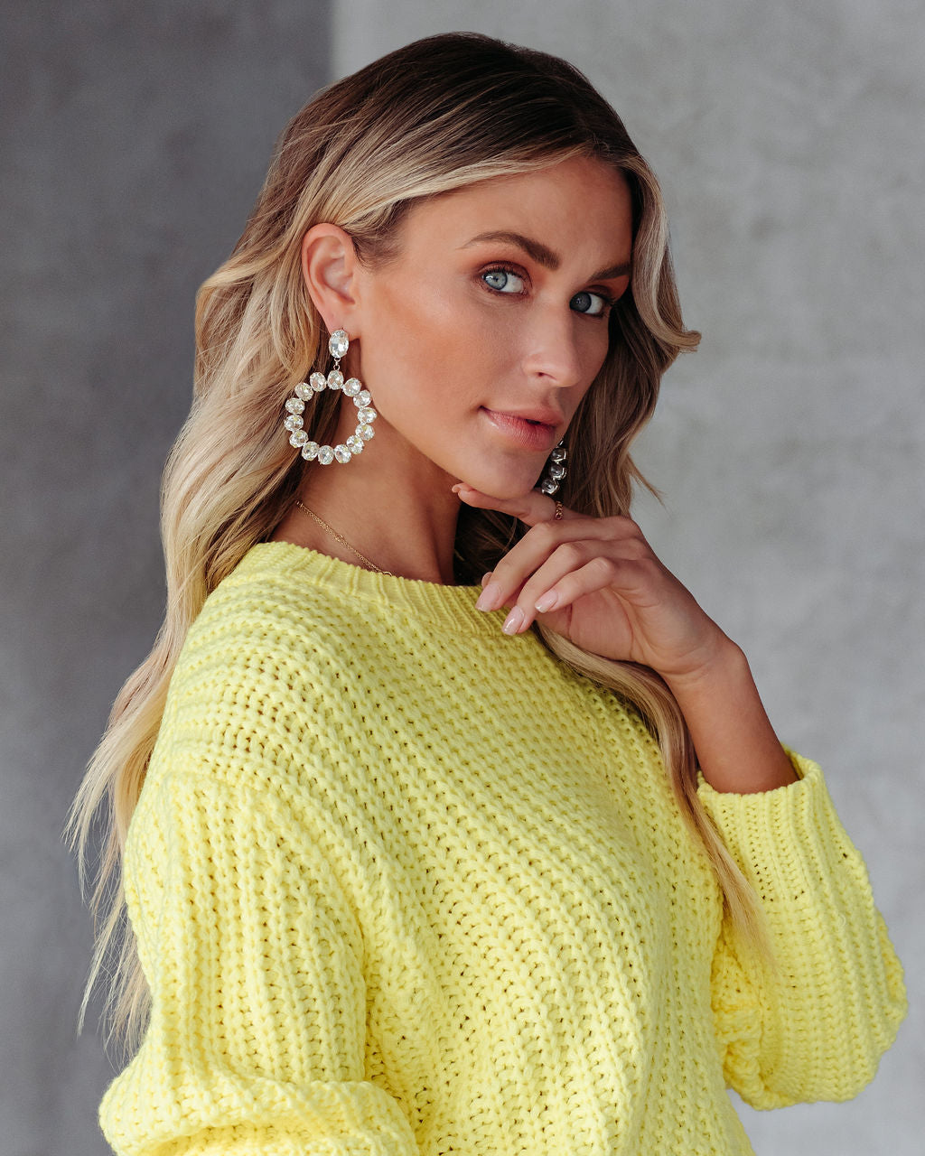 Shashi - Frosted Statement Earrings - Silver