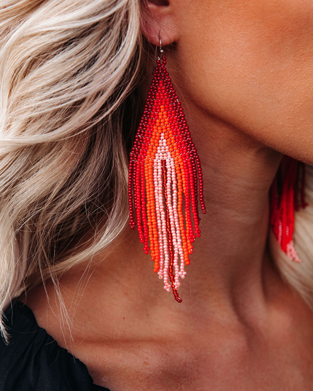 Shashi - Wild Side Beaded Fringe Earrings