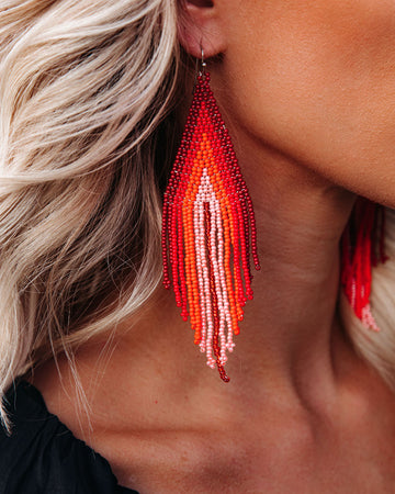 Shashi - Wild Side Beaded Fringe Earrings