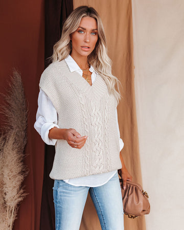 Whitby Cotton Blend Cable Knit Sweater Vest