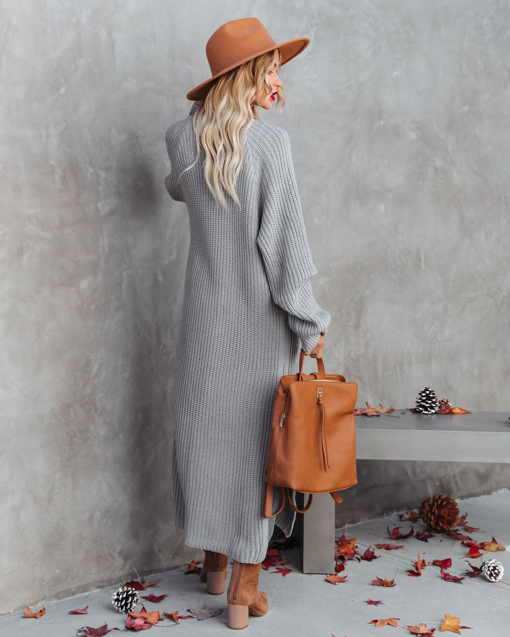 Your Own World Knit Duster Cardigan - Grey